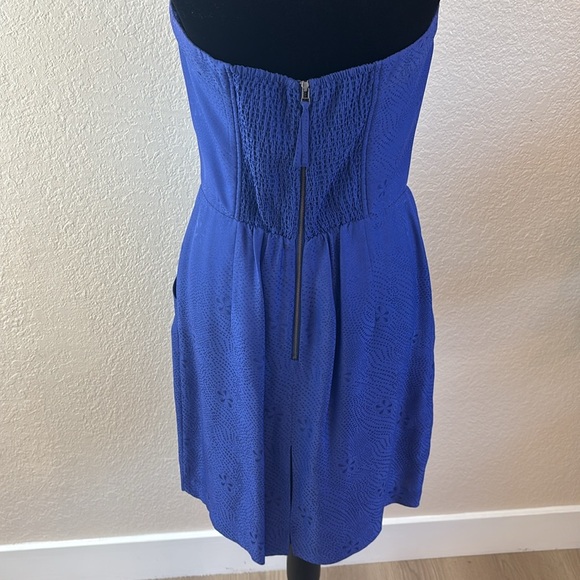 Revolve Rebecca Taylor Silk Blend Strapless Floral Pocketed Dress 0106 - Picture 7 of 10